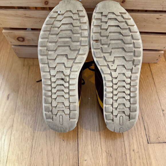 Vintage Dooney & Bourke Nicolle Size 7 Brown Yellow Stripe Leather Bowling Shoes - Picture 8 of 15